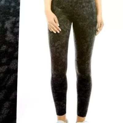 NWT Danskin Women Bonded 7/8ths High Rise Leggings Black Snake Swirl  SMALL